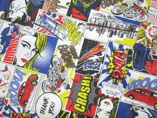 Poťahovka biela "malý komiks" 