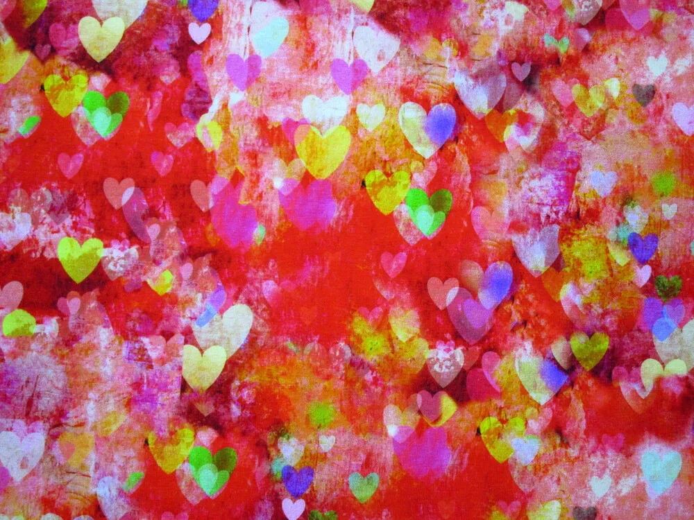 Úplet lososovo-červený "farebné srdiečka"