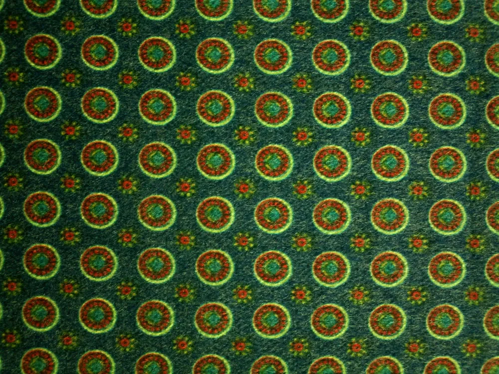 Flauš zeleno-modrý "pomarančová bodka"