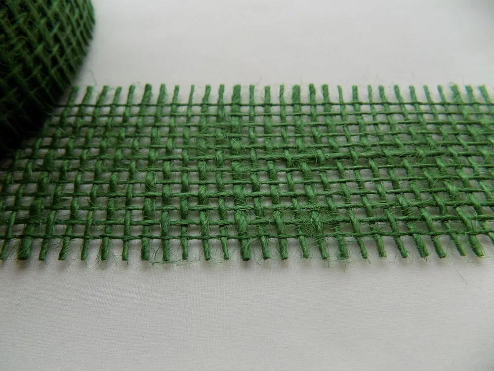 Stuha jutová "zelená" - 4,5 cm 