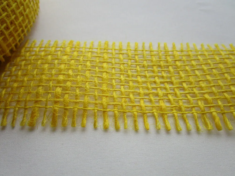 Stuha jutová "žltá" - 4,5 cm 