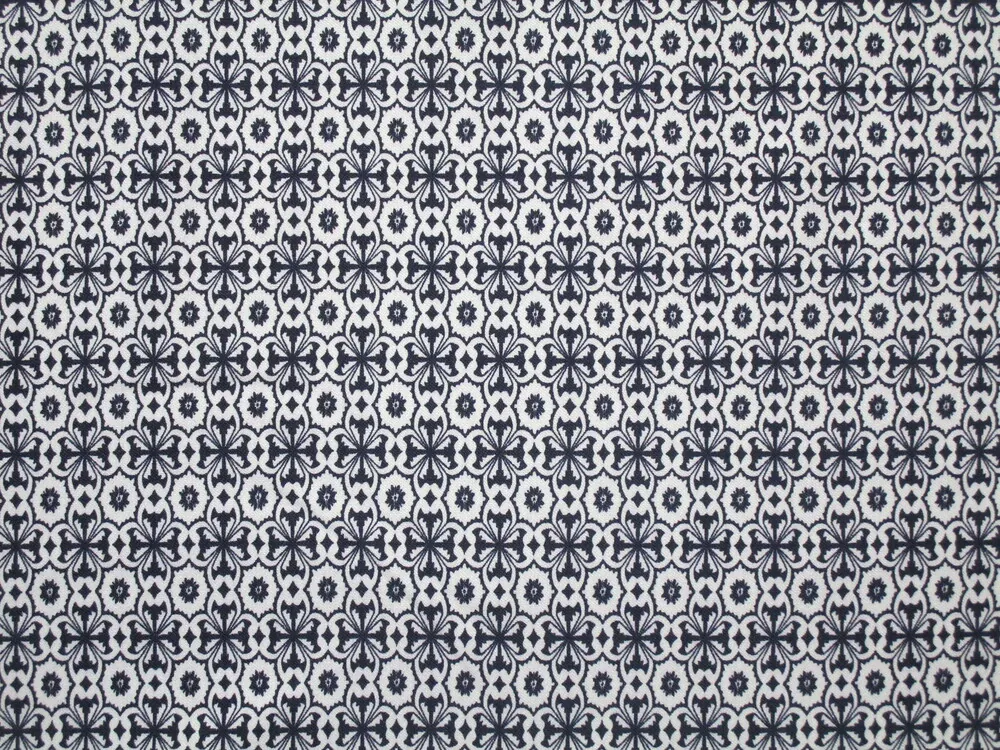 Kostýmovka biela "tmavomodré ornamenty" - opačne pruží