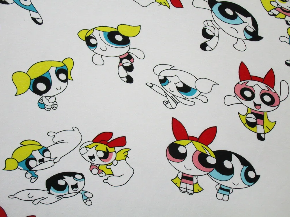 Teplákovina biela "komiksové dievčatá"