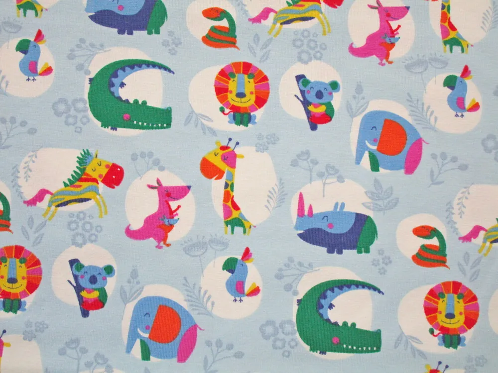 Úplet modrý "zvieratká" 