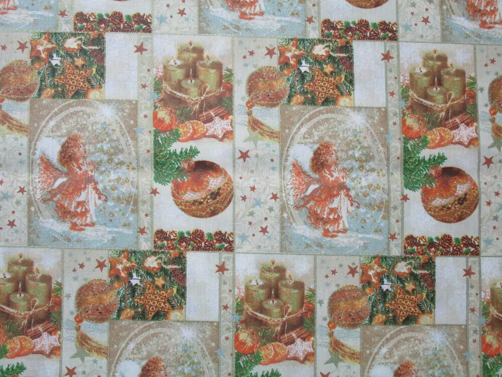 Bavlna maslová "vianočný motív"