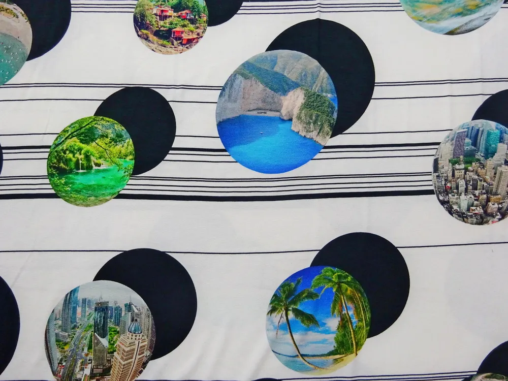 Úplet smotanový "fotky v kruhu" - Taliansko