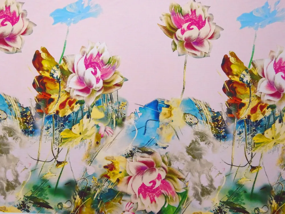 Šatovka svetloružová "kvety" - bordúra jednostranná 