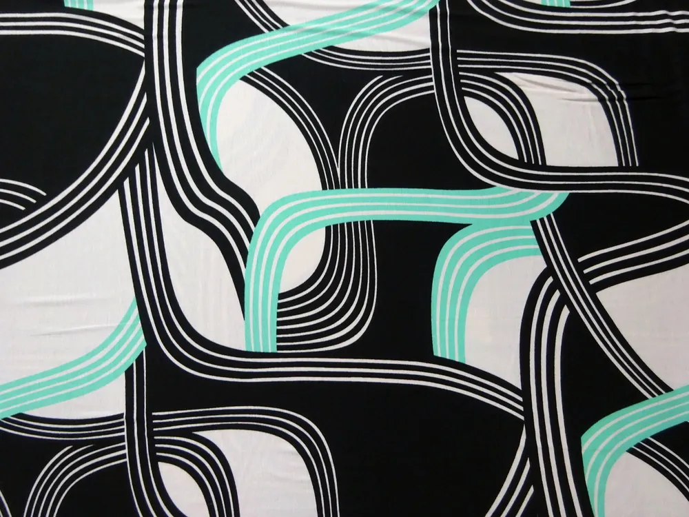 Úplet biely "tyrkysovo-čierny vzor" 