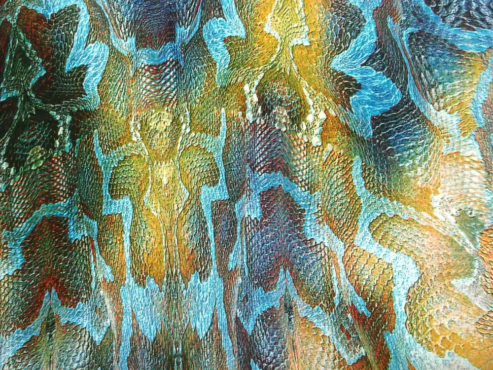 Úplet zeleno-modrý "hadí vzor"