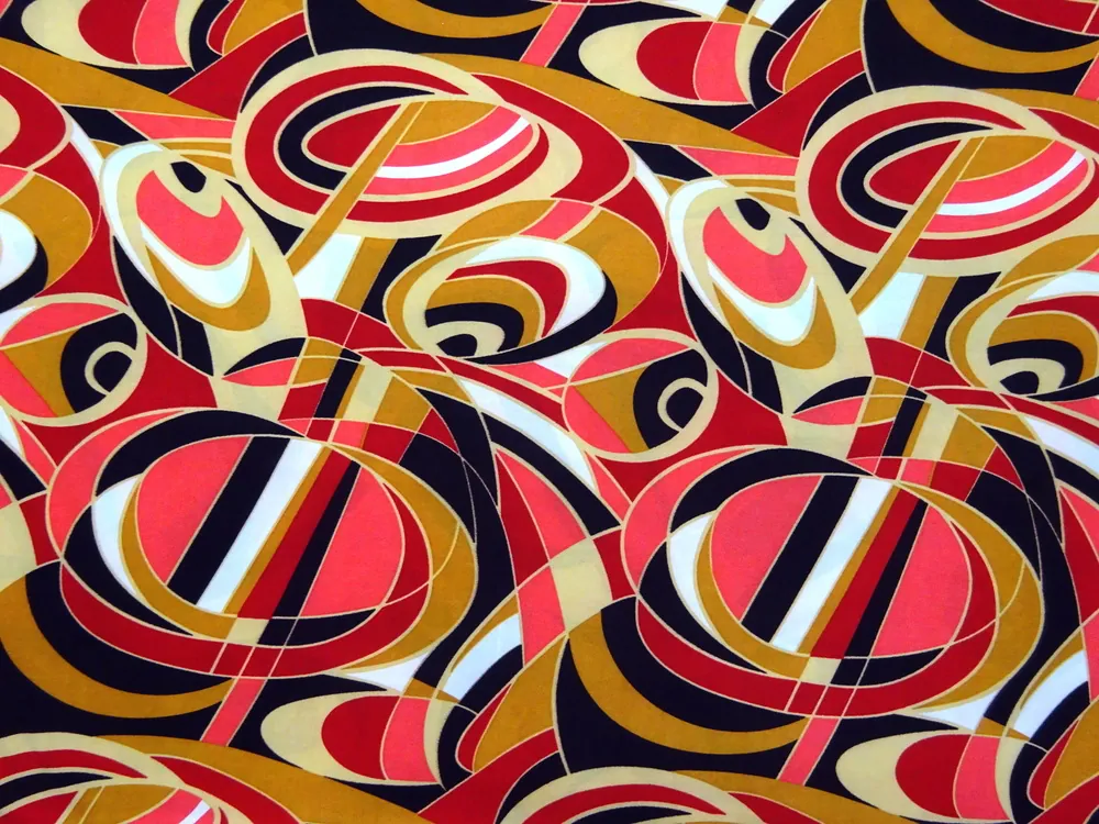 Úplet bielo-béžovo-červený "elipsa"