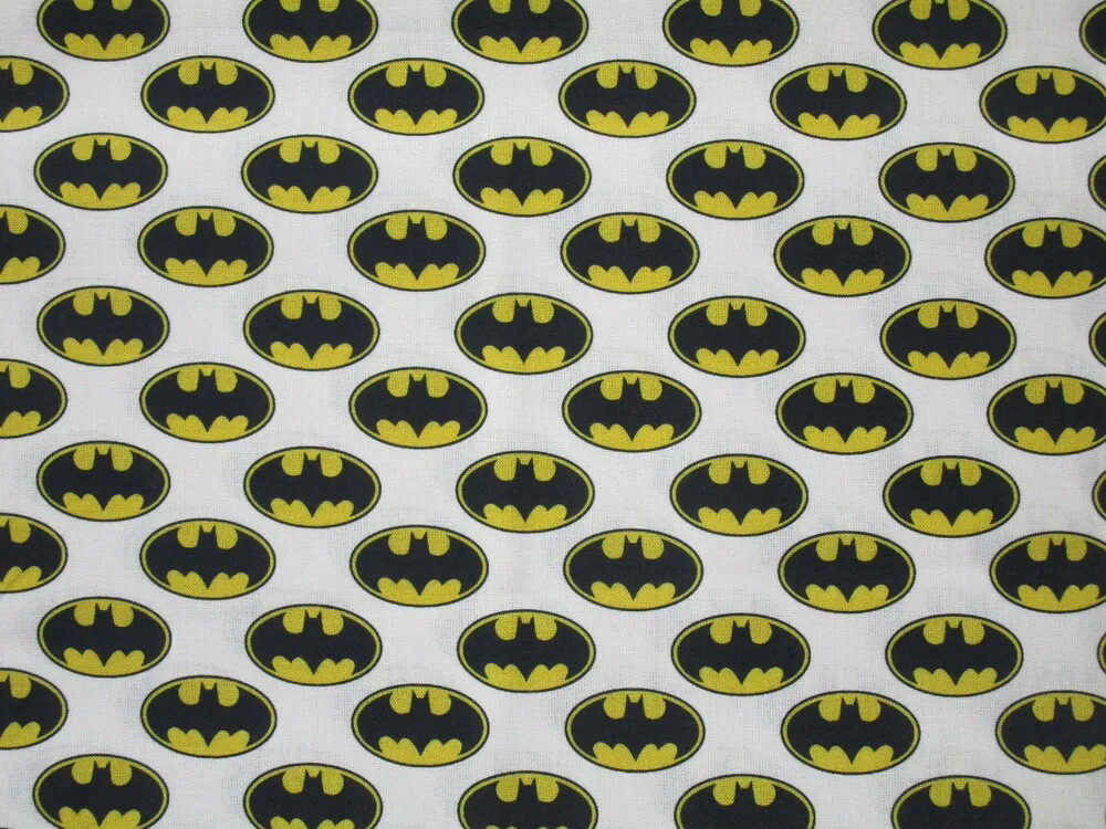 Bavlna biela "BATMAN" - licencovaná 