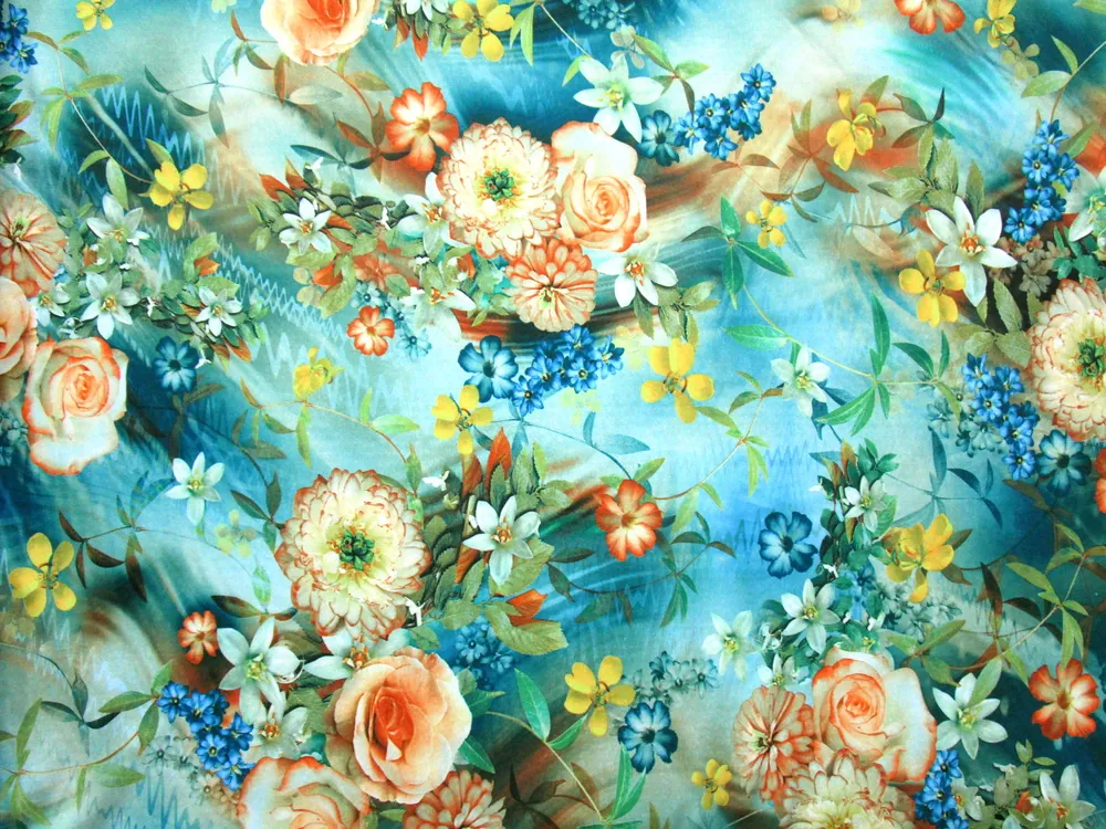 Úplet modro - zelený "kvety"