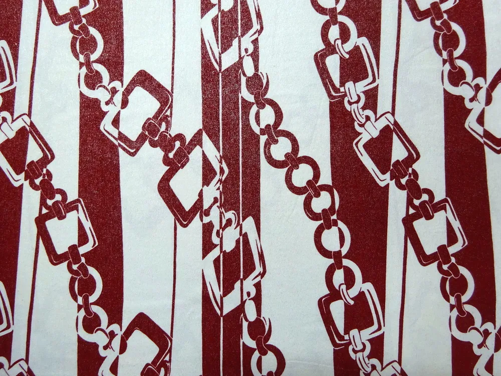 Úplet bielo-vínový s glitrami "pásik, reťaz"