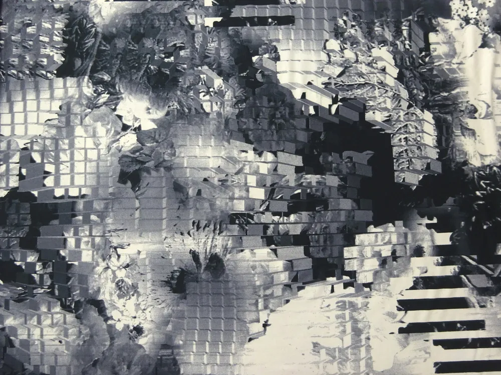 Úplet smotanovo-sivý "abstraktný vzor"