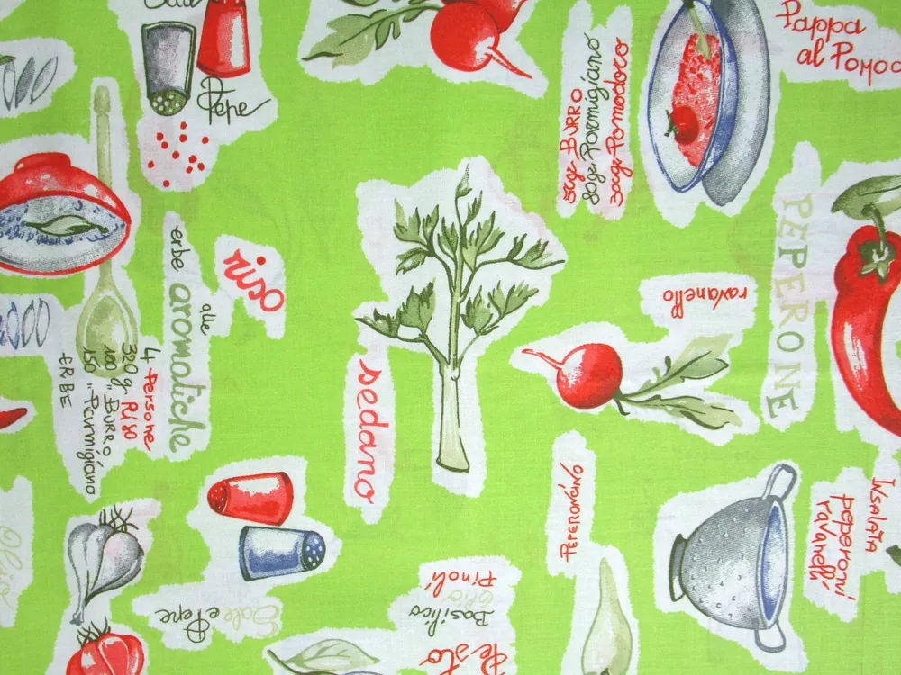 Bavlna zelená "kuchyňa"