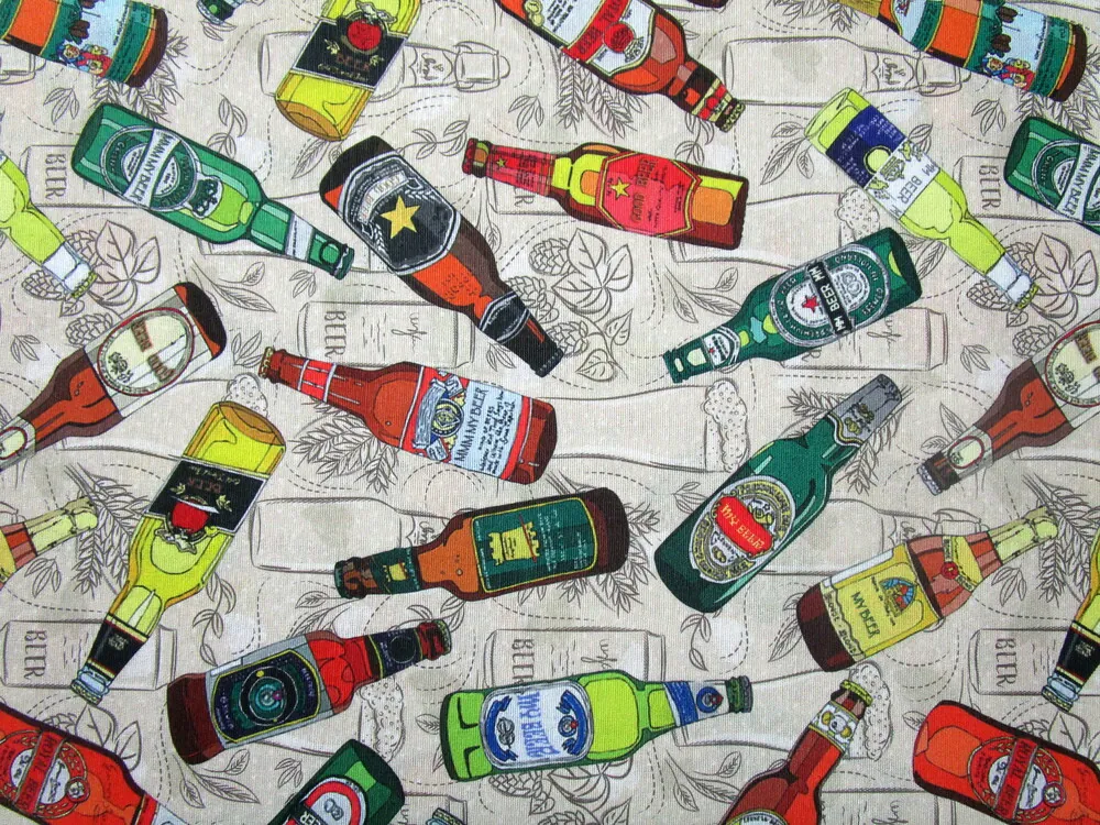 Poťahovka béžová "pivové fľaše" 