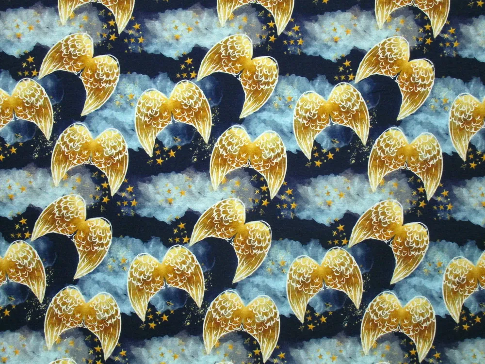 Teplákovina tmavomodrá "krídla, oblaky"