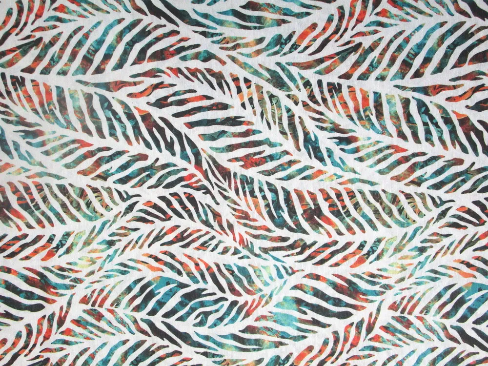 Poťahovka biela "pomarančovo-tyrkysové listy"