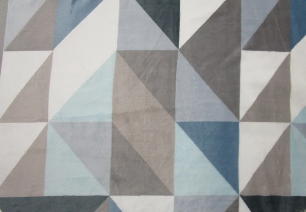 Fleece modro-sivý "geometrický vzor"