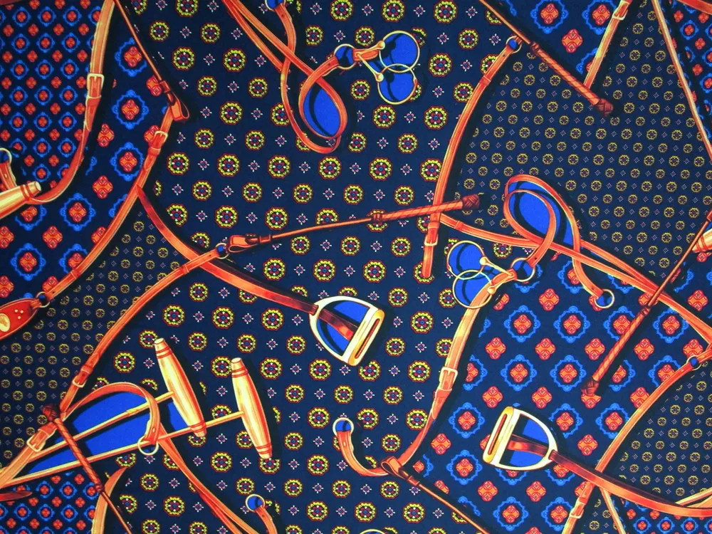 Šatovka Barbora tmavomodrá "konské postroje"