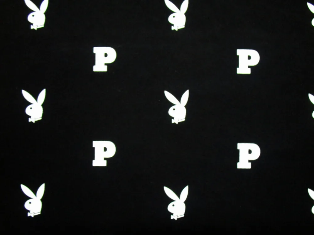 Teplákovina čierna "biely playboy" 