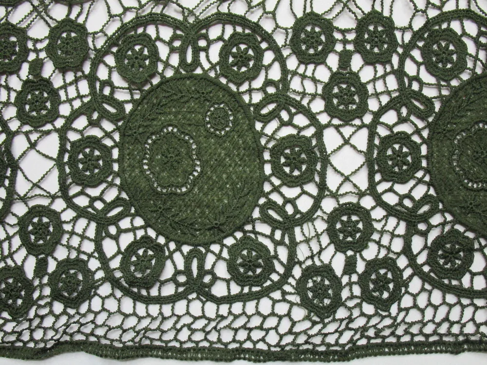 Krajka olivová dierkovaná "ornamenty"