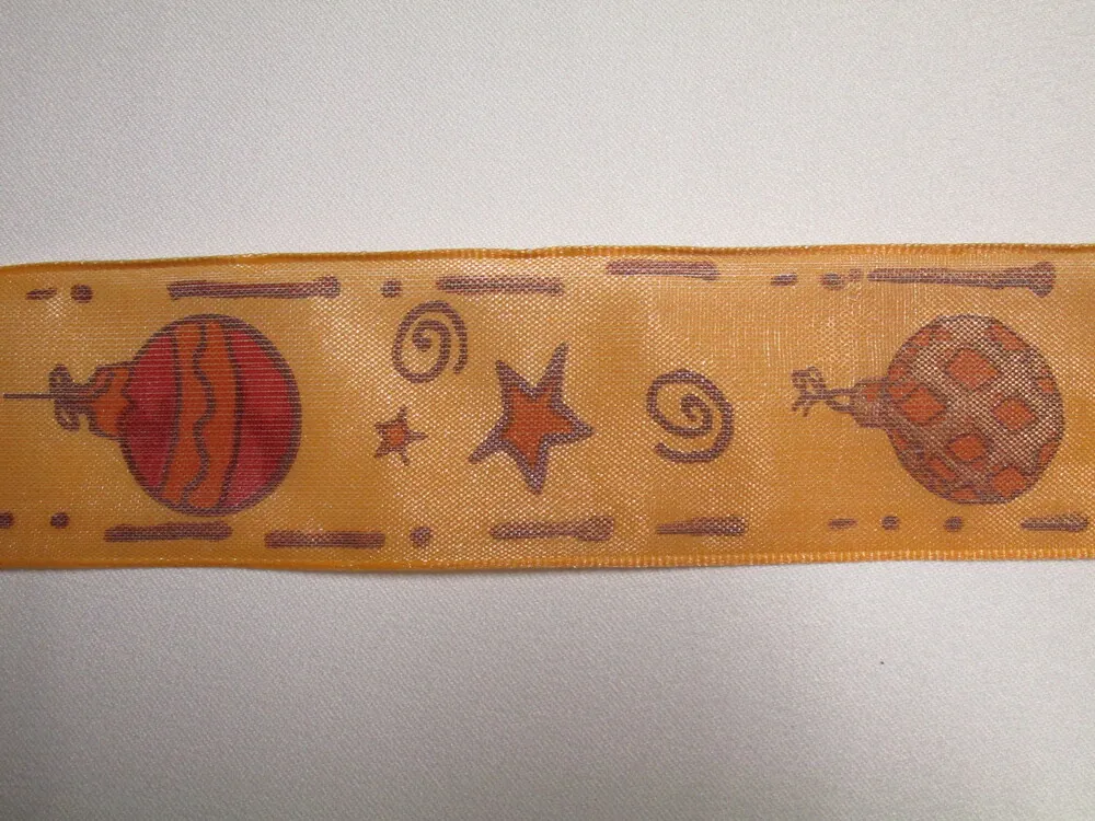 Stuha dekoračná s drôtikom "vianočný motív" - 40 mm