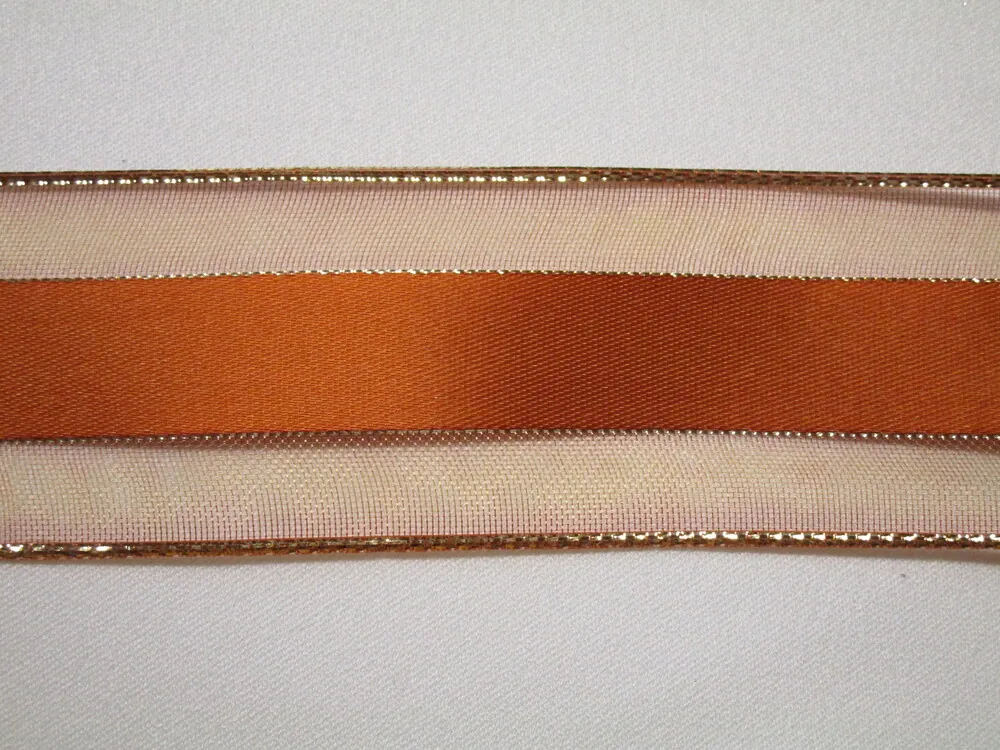 Stuha dekoračná "medená" - 40 mm