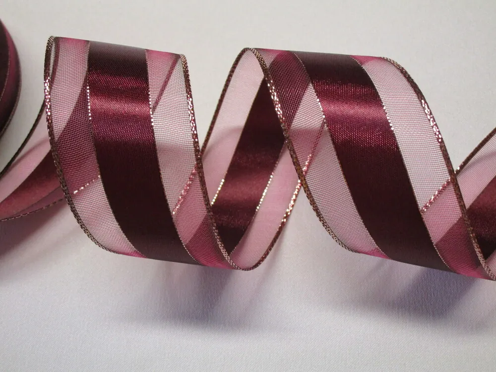 Stuha dekoračná "vínová" - 40 mm