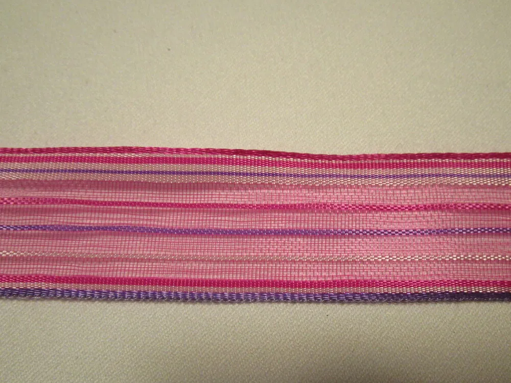 Stuha dekoračná s drôtikom "pásiky" - 25 mm