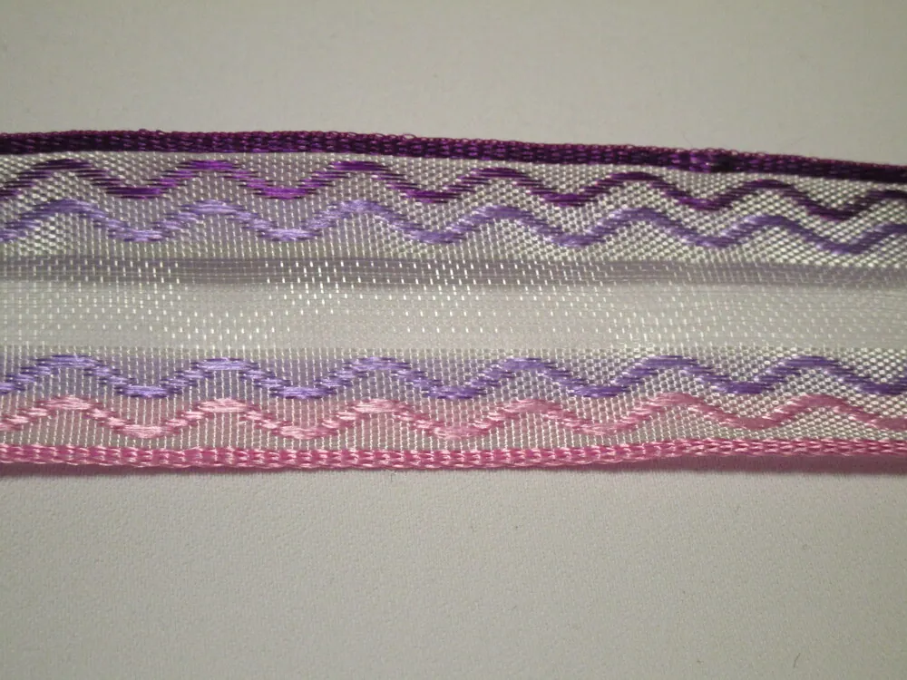 Stuha dekoračná s drôtikom "vlnky" - 25 mm