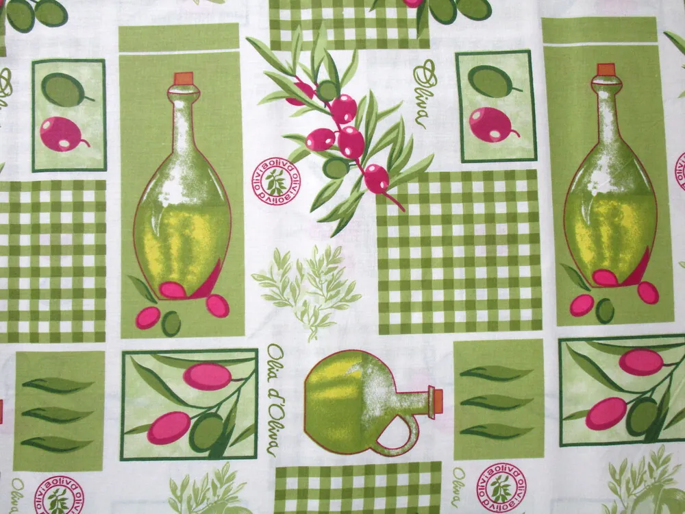 Bavlna maslovo-zelená "olivy, olivový olej"