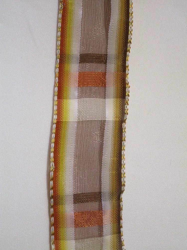 Stuha dekoračná s drôtikom "káro" - 40 mm