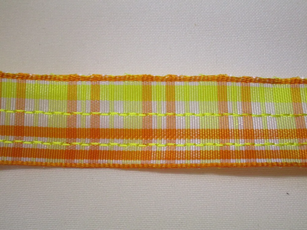 Stuha dekoračná s drôtikom "káro" - 25 mm