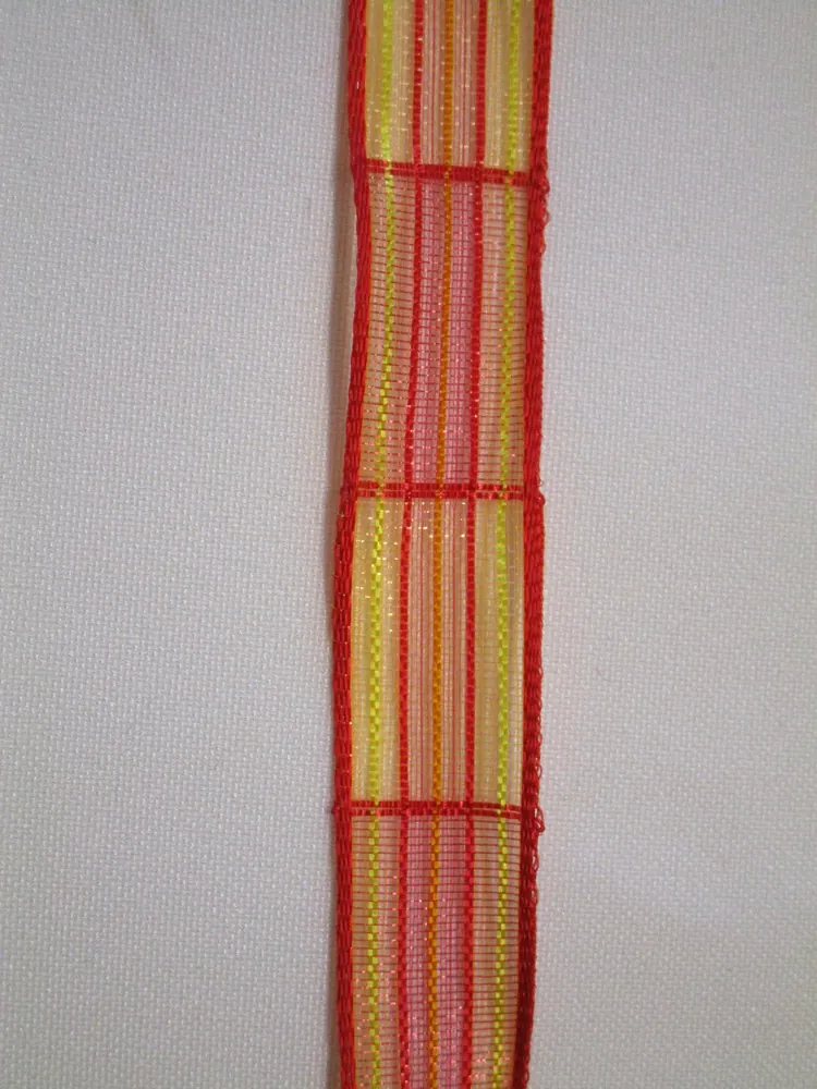 Stuha dekoračná s drôtikom "pásiky" - 15 mm