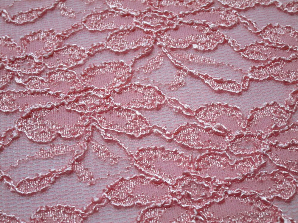 Krajka elastická lososová "plastické kvety"