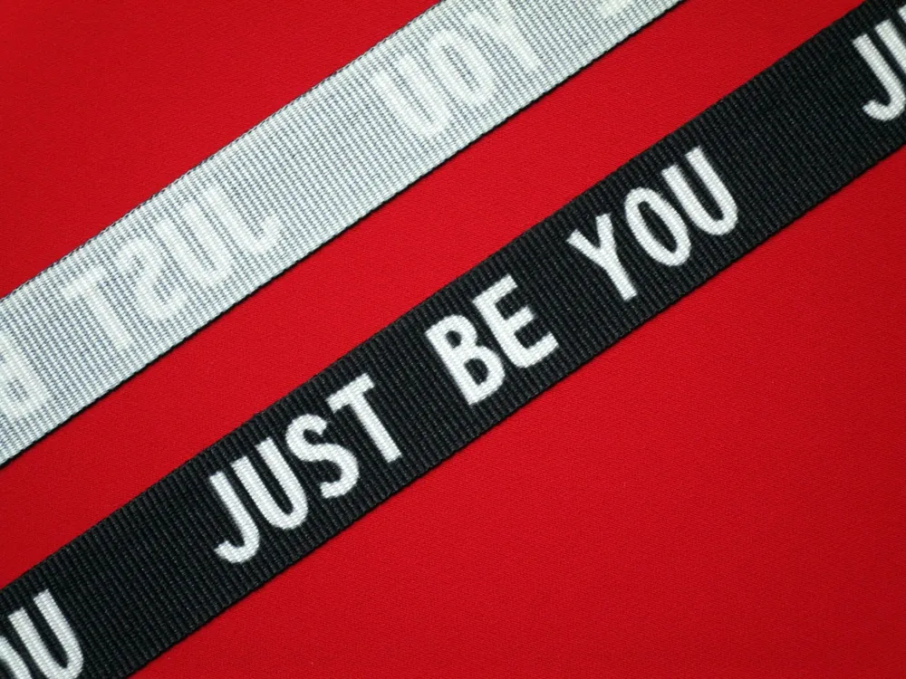 Stuha rypsová čierna "JUST BE YOU"