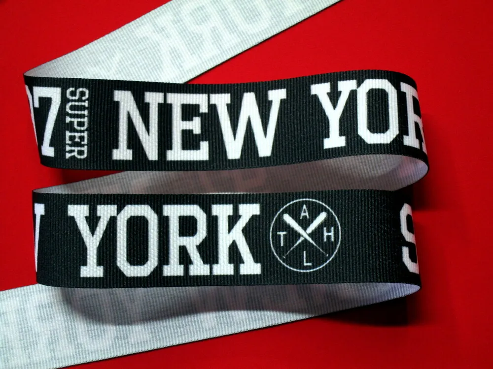 Stuha rypsová čierna "NEW YORK"
