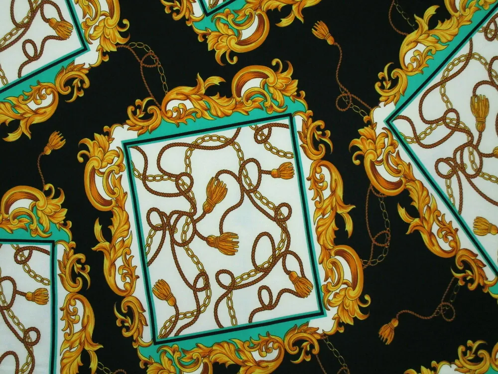 Šatovka hodvábna čierna "ornamenty" II