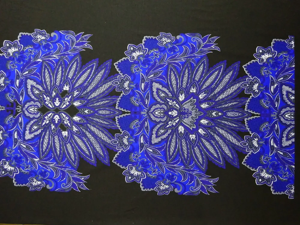 Úplet "sivo-modrý ornament" - raport 