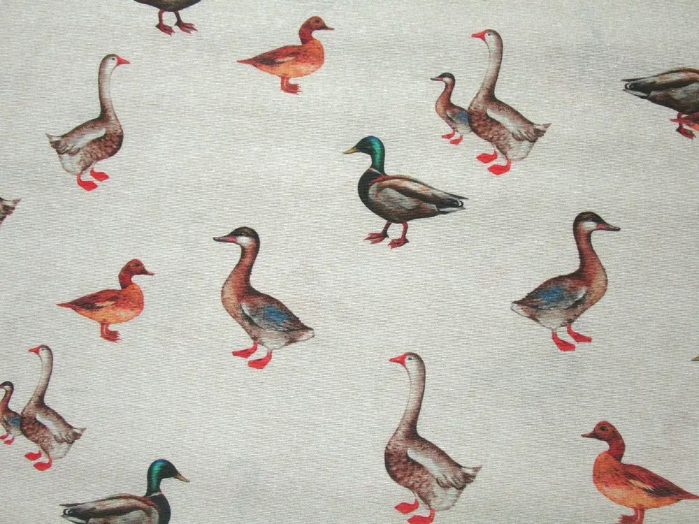 Poťahovka prírodná "húsky a kačky" 