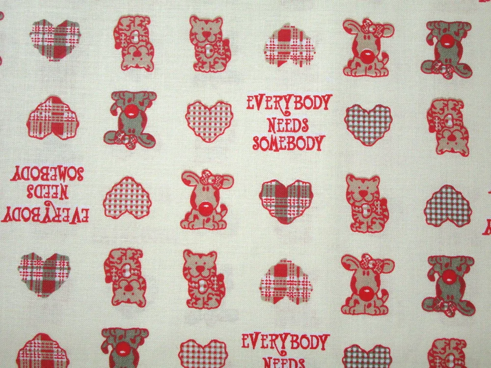 Bavlna svetložltá "zvieratká, nápis"