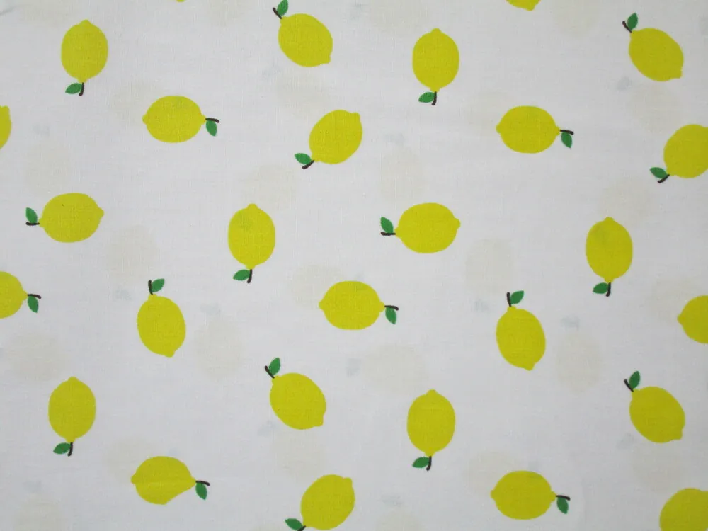Bavlna biela "žltý citrón" 