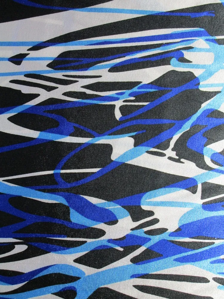 Satén "bielo-modro-čierny"