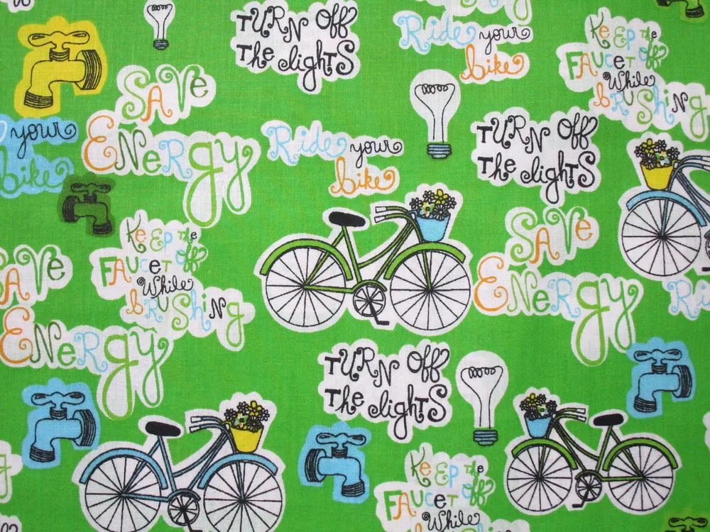 Bavlna zelená "save energy"