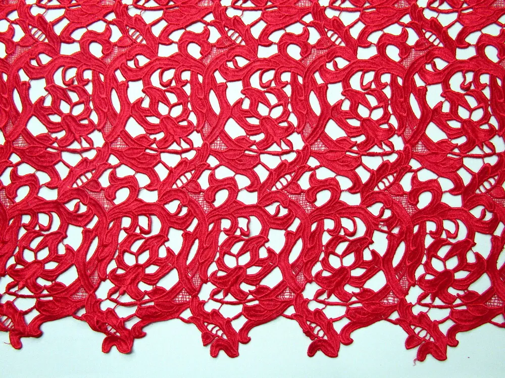 Krajka Dubaj červená "ornamenty"