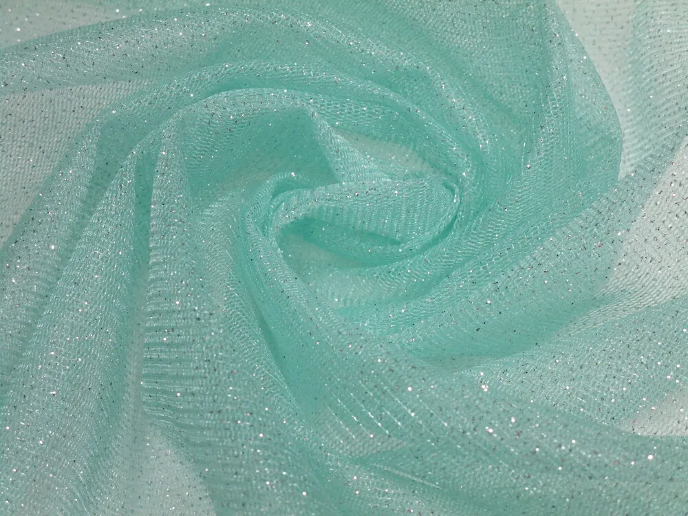 Tyl s glitrami "zelenkavý"