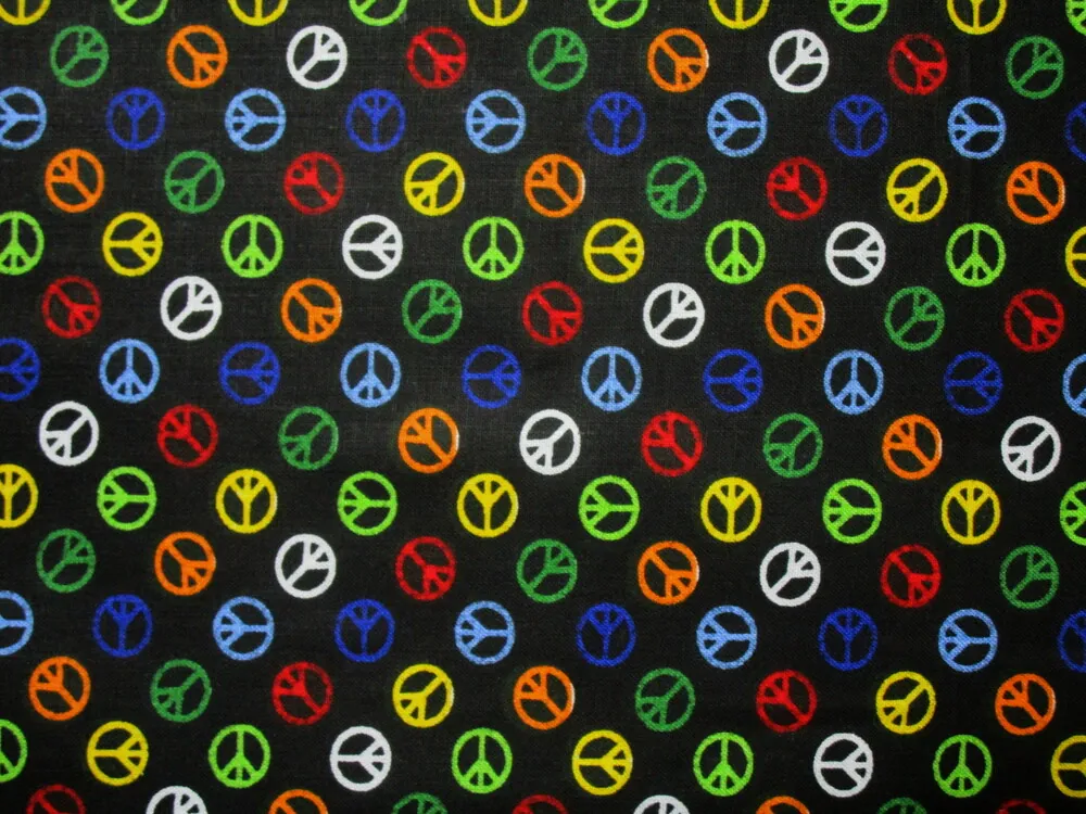 Bavlna čierna "peace" 
