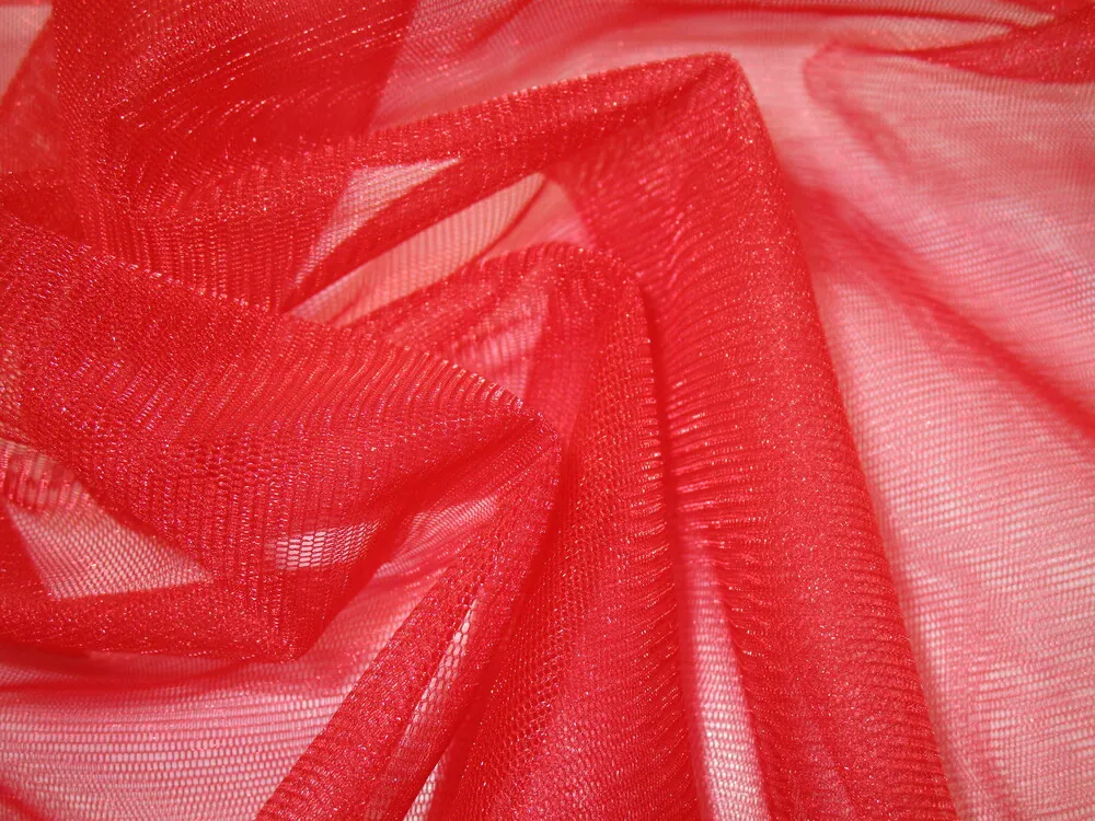 Tyl shining "červený"