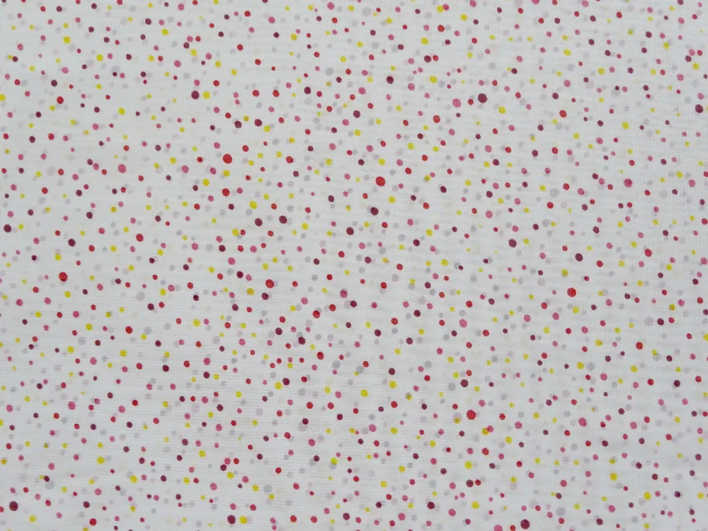Šifón biely "drobné farebné bodky" 